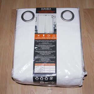 SUNBLK Total Blackout Noise Reducing Curtains 2 Panels Grommets 52" X 84" White
